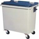 Poubelle sur roues plastique gris 660 L