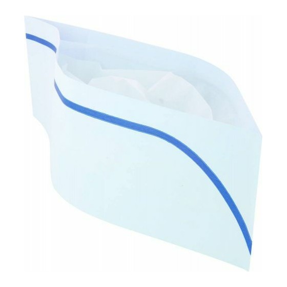 Calot en papier avec liseré bleu, vêtement jetable pour restaurant