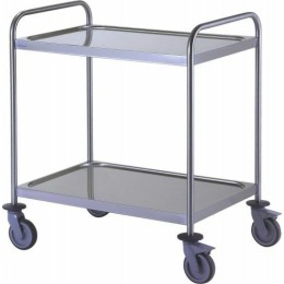 Chariot de service inox 2 niveaux 109,5 x 69,5 x 96 cm