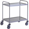 Chariot de service inox 2 plateaux 89,5 x 62,5 x 96 cm