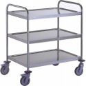 Chariot de service inox 3 plateaux 109,5 x 69,5 x 96 cm