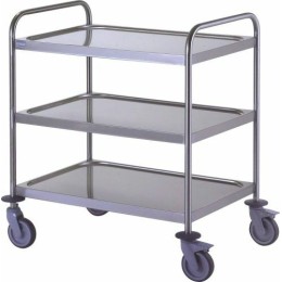 Chariot de service inox 3 plateaux 89,5 x 62,5 x 96 cm