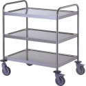 Chariot de service inox 3 plateaux 89,5 x 62,5 x 96 cm
