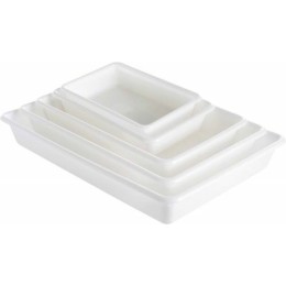 Bac rectangulaire Plat PEHD blanc 3L