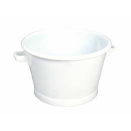 Baquet rond fond renforcé PEHD blanc 50L