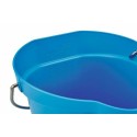 Seau gradué PP bleu anse inox 6 L