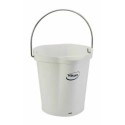 Seau gradué PP blanc anse inox 6 L