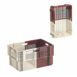 Caisse gerbable emboitable PEHD brun/beige 26 L