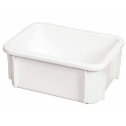 Bac empilable rectangulaire blanc PEHD 15 L 40 x 30 x 21,5 cm