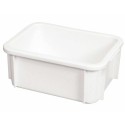 Bac empilable rectangulaire blanc PEHD 35 L 60 x 40 x 21,5 cm