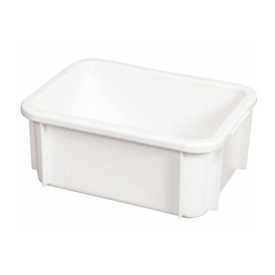Bac empilable rectangulaire blanc PEHD 55 L 60 x 40 x 31,5 cm