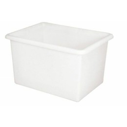 Bac rectangulaire profond PEBD blanc 55L