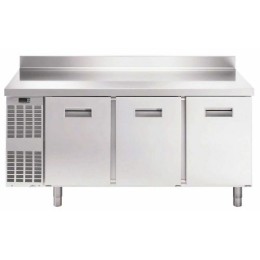 Table inox réfrigérée ZJ3 3 portes 400 L avec dosseret 170 x 70 x 85 cm
