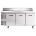 Table inox réfrigérée ZJ3 3 portes 400 L avec dosseret 170 x 70 x 85 cm
