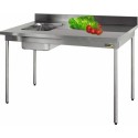 Table chef cuve à gauche L. 1,2 m