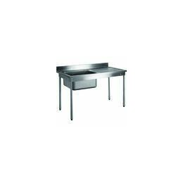 Plonge inox bac 75 L et égouttoir à droite 120 cm