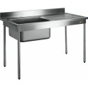 Plonge inox bac 75 L et égouttoir à gauche 120 cm