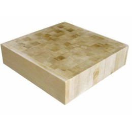 Billot réversible "boutique" bois de bout pour piétement inox 60 x 50 x 15 cm