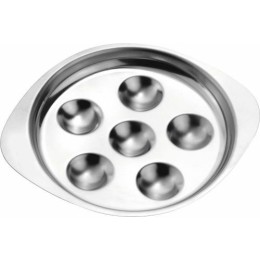 Plat à escargots 6 alvéoles inox
