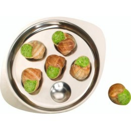 Plat à escargots 6 alvéoles inox