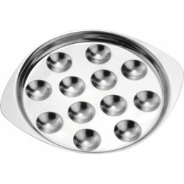 Plat à escargots 12 alvéoles inox