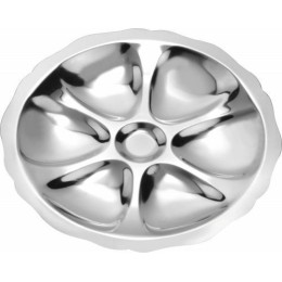 Plat à huitres 6 alvéoles inox