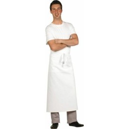 Tablier chef long coton blanc 90 cm