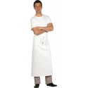 Tablier chef long coton blanc 90 cm
