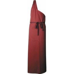 Tablier parisien 1 bretelle bordeaux taille unique 140 cm coton et polyester