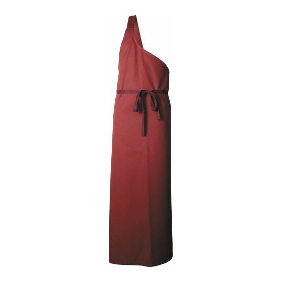 Tablier parisien 1 bretelle bordeaux taille unique 140 cm coton et polyester