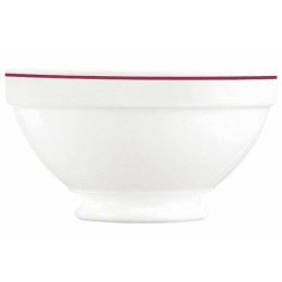 Bol à déjeuner blanc/filet bordeaux 51cl ø13,2cm /6