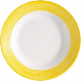 Assiette creuse brush jaune ø22,5cm /24