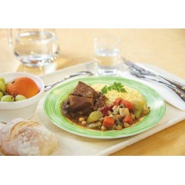 Assiette plate brush verte ø 19,5 cm - par 24