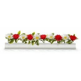 Barrette blanche marguerites et roses 25 cm - par 12