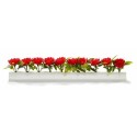 Barrette blanche roses rouges 25 cm - par 12