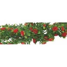 Guirlande de roses 'pompon rouge' 180cm