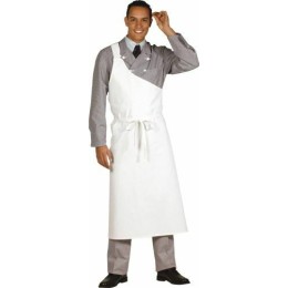 Tablier parisien blanc 100% coton 130 cm
