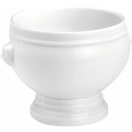 Soupière tête de lion en porcelaine blanche 45 cl