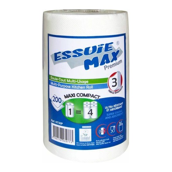 Bobine essuie-max premium 200 formats 21,5x24cm /12