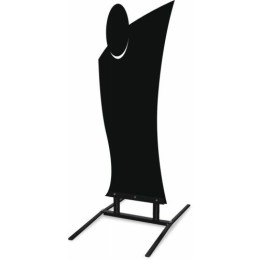 Info trottoir service dibond noir 67 x 97 x 138 cm + pied métal