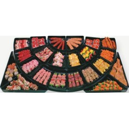 Ravier triangle arrondi ABS noir 80 x 56 x 4 cm - par 2