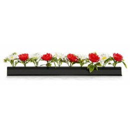 Barrette noire marguerites et roses 25 cm - par 12