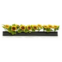 Barrette noire fleurs de tournesol 25 cm  - par 12