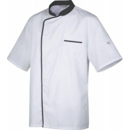 Veste polycoton manches courtes Energy blanc et noir T0