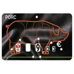 Étiquette "Presto porc" sans texte à pique et tournette 8 x 12 cm - par 10