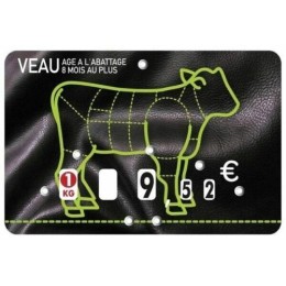 Étiquette "Presto veau" sans texte à pique et tournette 8 x 12 cm - par 10
