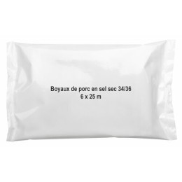 Boyaux de porc en sel sec ⌀ 34/36 - par 150 m