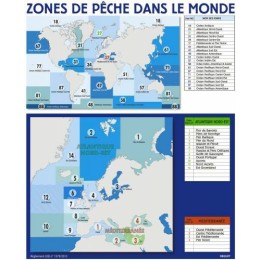 Tableau zone et sous zone de pêche 60 x 50 cm