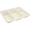 Plateau repas 5 compartiments en bagasse 29,5 x 24 x 4 cm - par 50