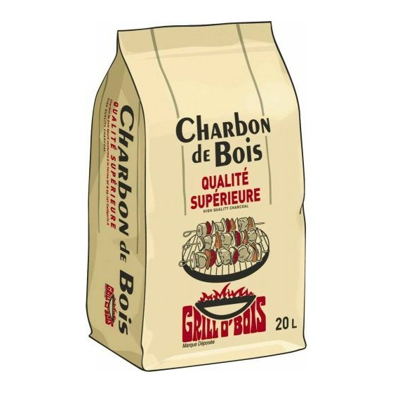 Charbon de bois qualité restaurant - par 20 L Charbon de bois qualité restaurant - par 20 L